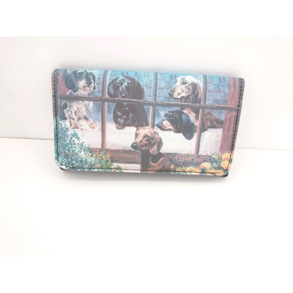 Dachshunds Purse Wallet Bill Fold Doxie Wiener Dog In The Window